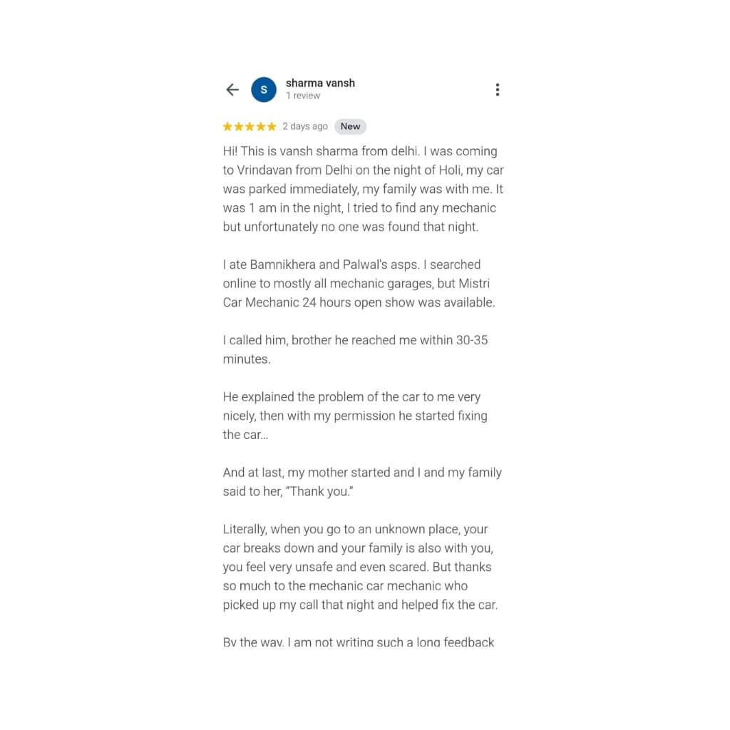 Honest review for Misti Car Mechanic Palwal Services
